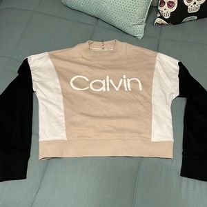 Color block Calvin Klein cropped hoodie